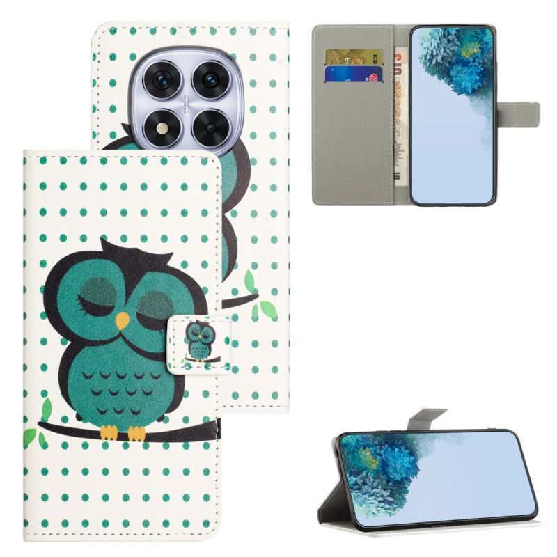 Kožený Kryt Xiaomi Redmi Note 15 Pro 5g Spící Sova