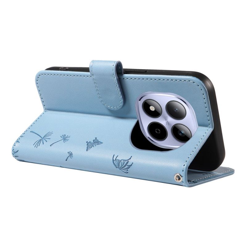 Kožený Kryt Xiaomi Redmi Note 15 Pro 5g Vzor Pampelišky Na Popruhu