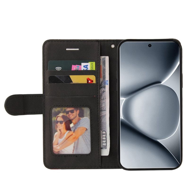 Kožený Kryt Xiaomi Redmi Note 15 Pro Plus 5g Dvoubarevný Vlnitý