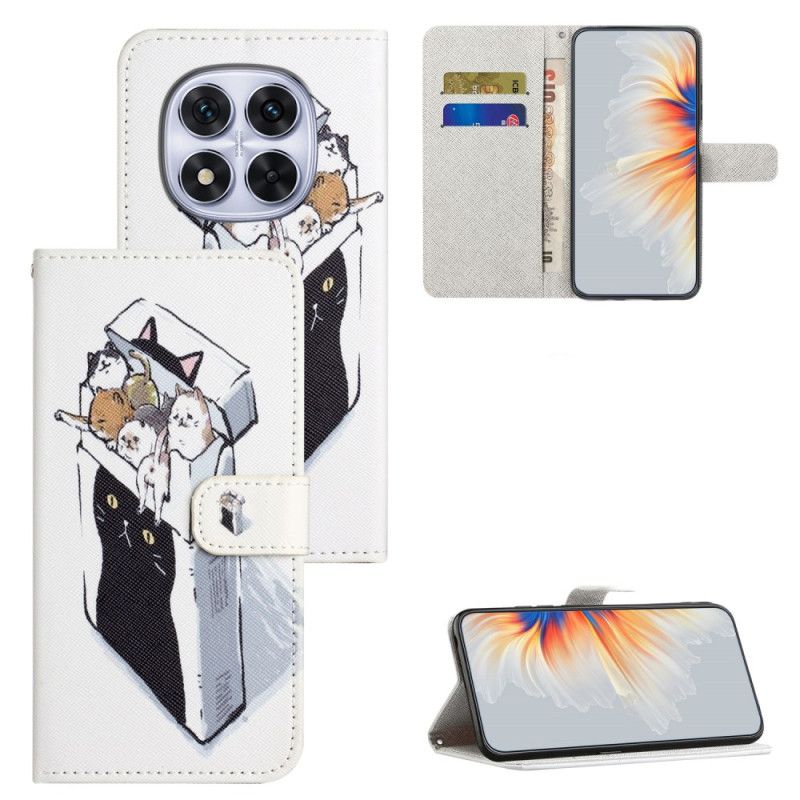 Kožený Kryt Xiaomi Redmi Note 15 Pro Plus 5g Kočky V Krabici
