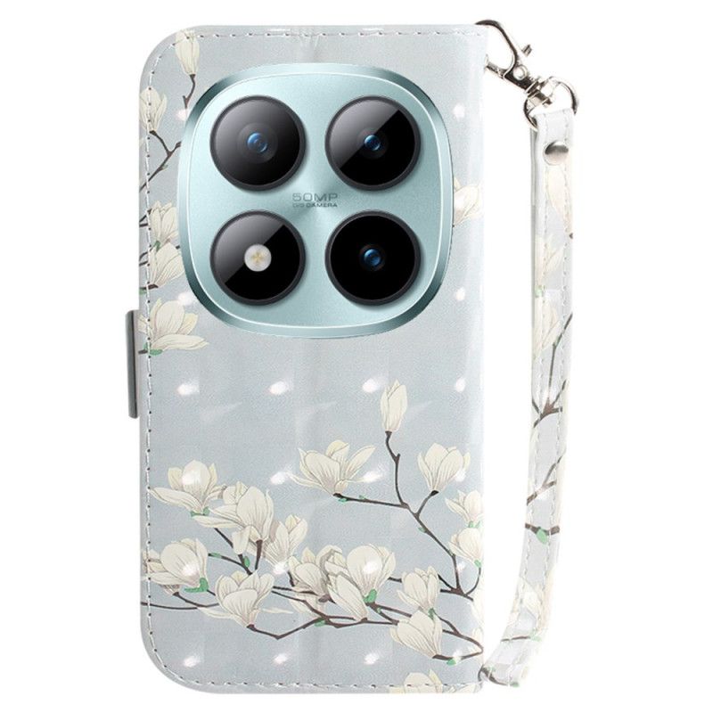 Kožený Kryt Xiaomi Redmi Note 15 Pro Plus 5g Pásikové Magnólie