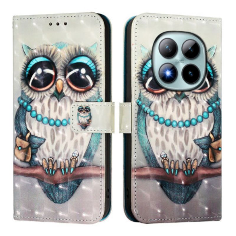 Kožený Kryt Xiaomi Redmi Note 15 Pro Plus 5g Šedá Sova