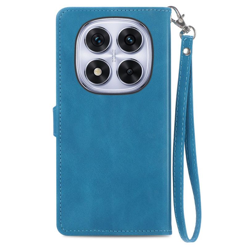 Kožený Kryt Xiaomi Redmi Note 15 Pro Plus 5g Semišový Efekt S Květinovým Vzorem