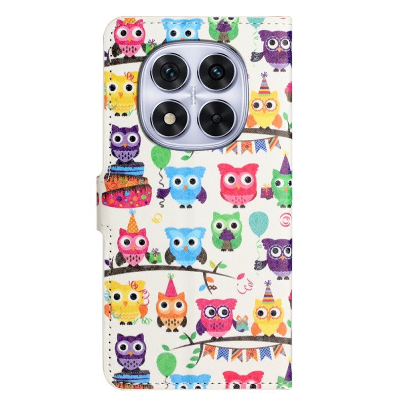 Kožený Kryt Xiaomi Redmi Note 15 Pro Plus 5g Soví Vzor