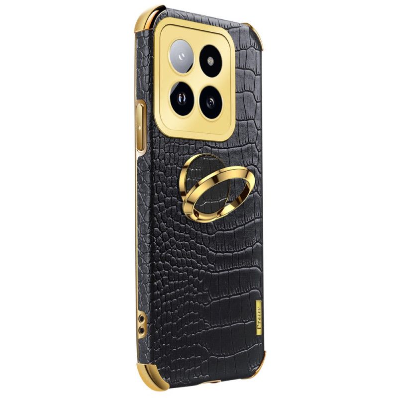 Kryt Na Xiaomi 14 Pro Krokodýlí Efekt S Podpůrným Kroužkem