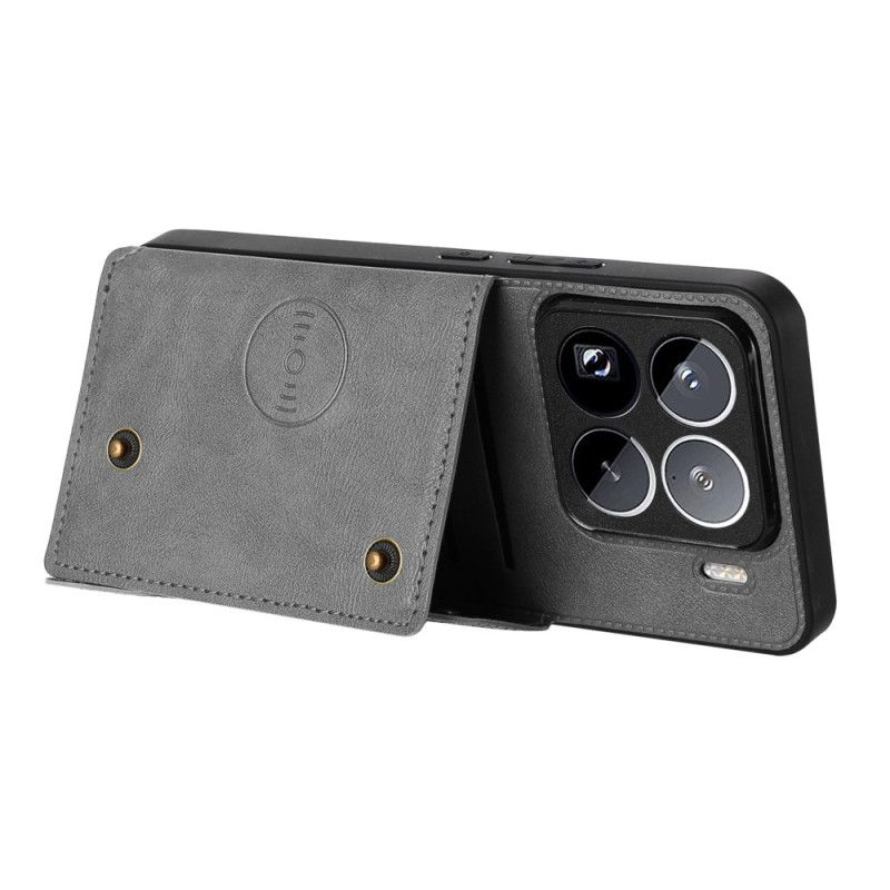 Kryt Na Xiaomi 15 Pro Pouzdro Na Karty S Koženým Efektem