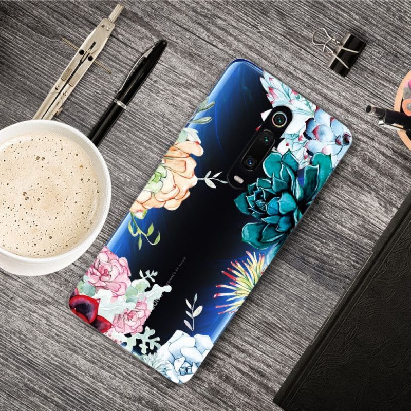 Kryt Na Xiaomi Mi 9t / Mi 9t Pro Průhledné Akvarelové Květiny