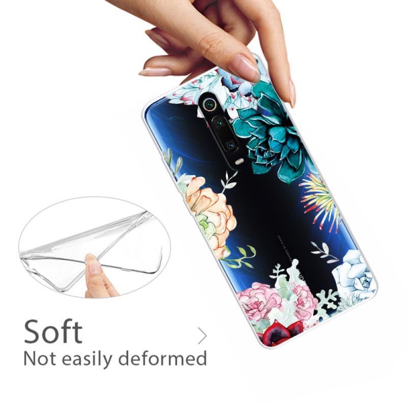 Kryt Na Xiaomi Mi 9t / Mi 9t Pro Průhledné Akvarelové Květiny