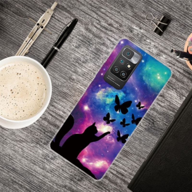 Kryt Na Xiaomi Redmi 10 Kočka A Motýli Ve Vesmíru