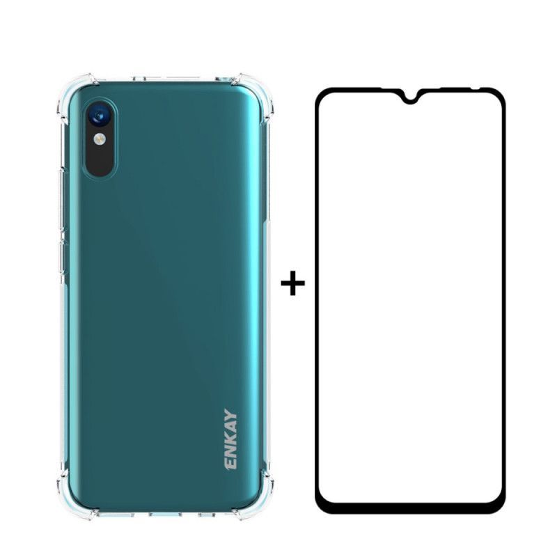Kryt Na Xiaomi Redmi 9a Kombinace Enkay Shellu A Obrazovky Z Tvrzeného Skla