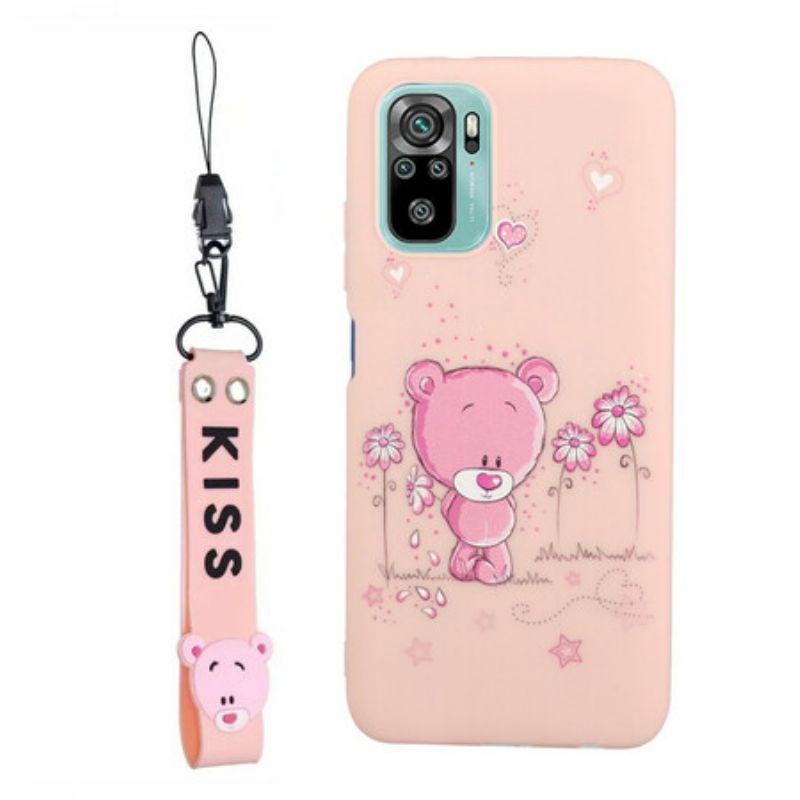 Kryt Na Xiaomi Redmi Note 10 / 10S Medvěd S Lanyardem