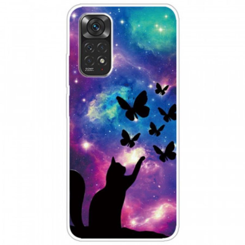 Kryt Na Xiaomi Redmi Note 11 Pro / 11 Pro 5G Kočka A Motýli Ve Vesmíru