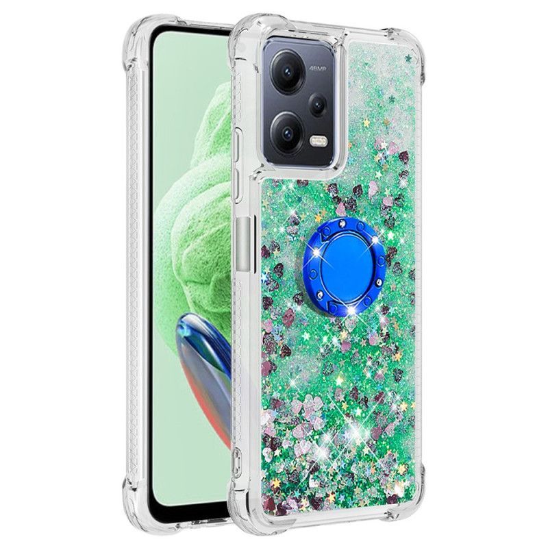 Kryt Na Xiaomi Redmi Note 12 5G Stojan Na Prsten S Barevnými Flitry