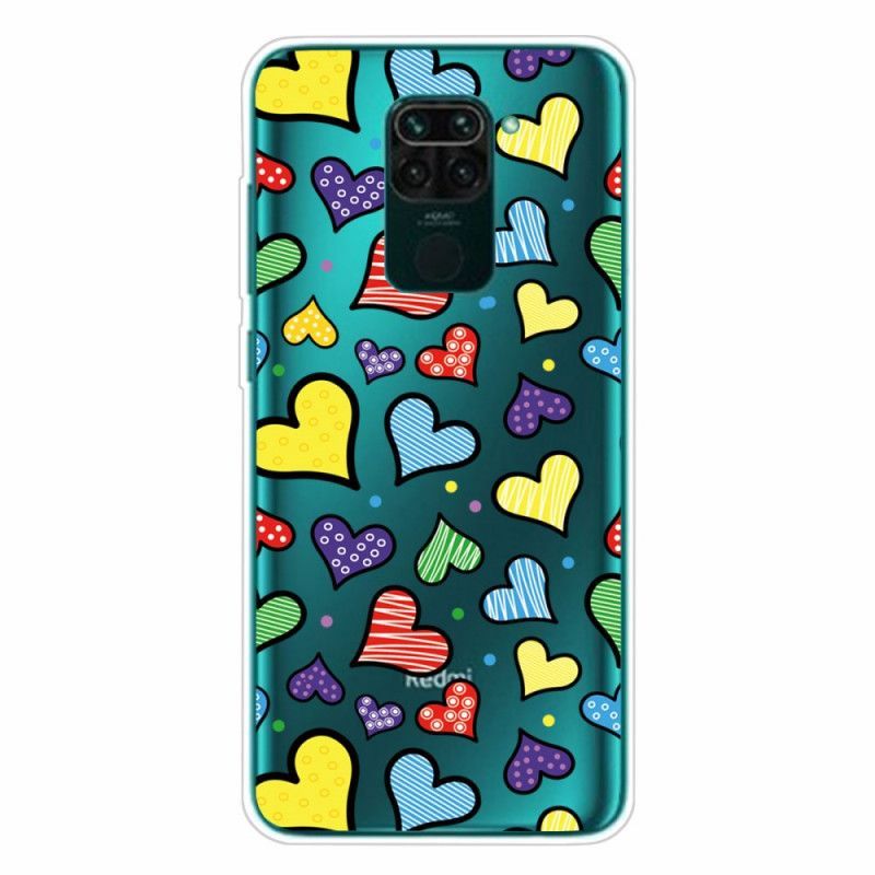 Kryt Na Xiaomi Redmi Note 9 Různobarevná Srdce
