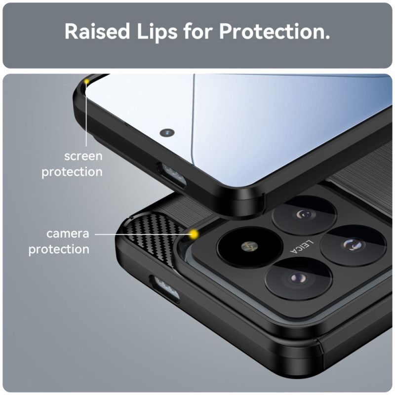Kryt Xiaomi 14 Pro Kryty Na Mobil Kartáčované Uhlíkové Vlákno