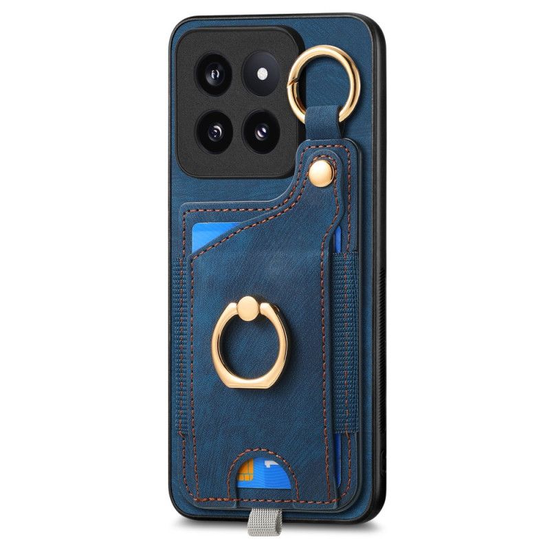 Kryt Xiaomi 14 Pro Kryty Na Mobil Retro Držák Karty A Prsten