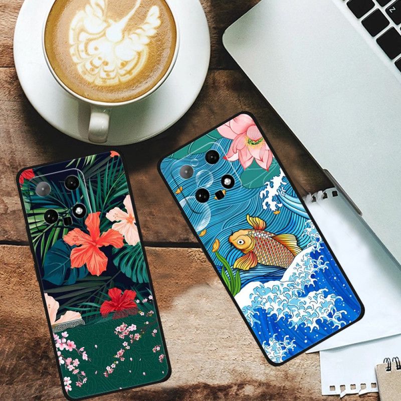 Kryt Xiaomi 14 S Tiskem Etnického Vzoru - Bohatství / Červená