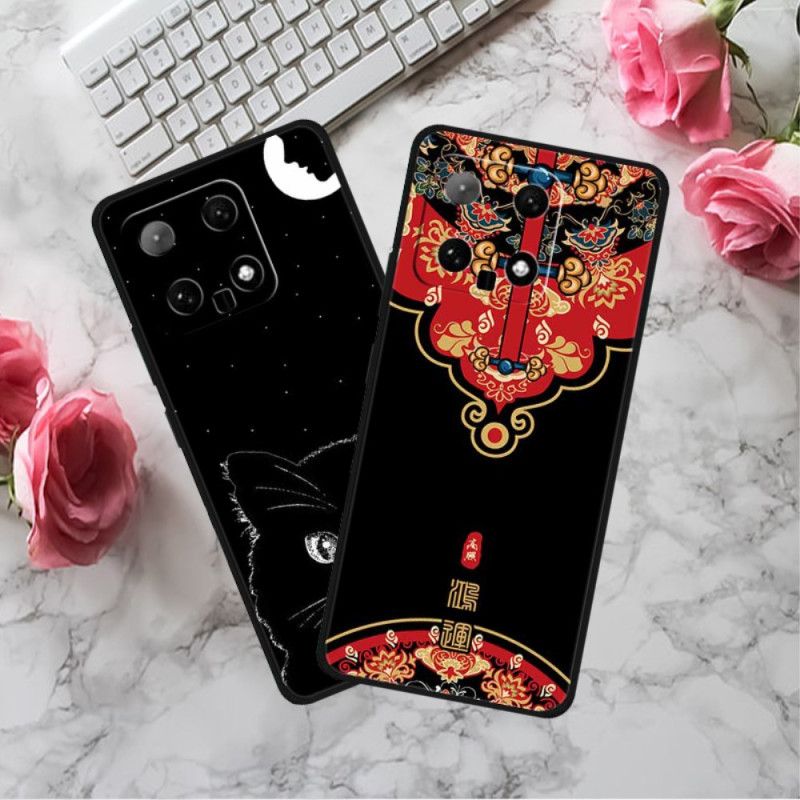 Kryt Xiaomi 14 S Tiskem Etnického Vzoru - Bohatství / Červená