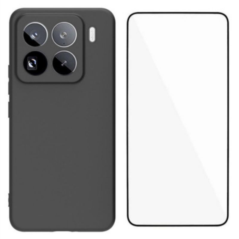 Kryt Xiaomi 15 Pro Matný Silikon S Ochrannou Fólií Z Tvrzeného Skla