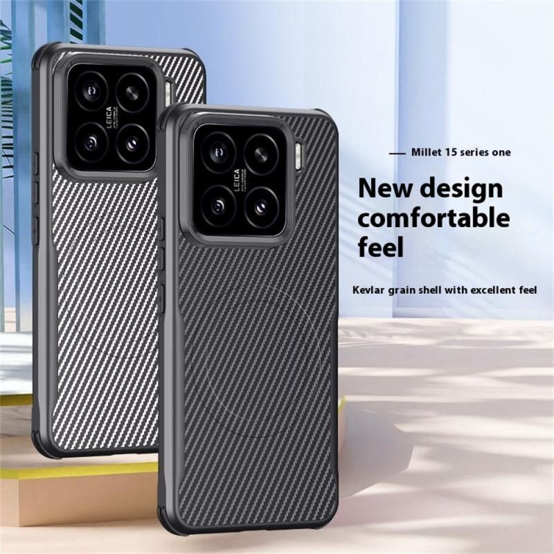 Kryt Xiaomi 15 Uhlíková Vlákna Kompatibilní S Magsafe