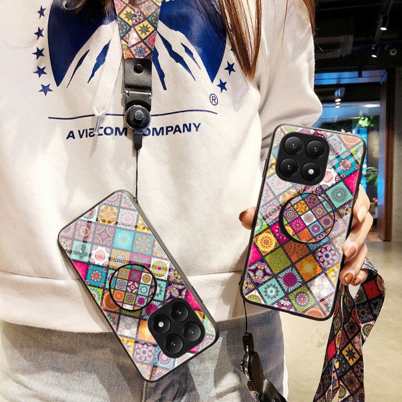 Kryt Xiaomi 15t Držák A Popruh S Patchworkovým Vzorem