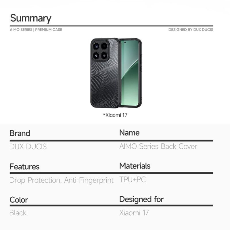Kryt Xiaomi 17 Kryty Na Mobil Řada Aimo Dux Ducis