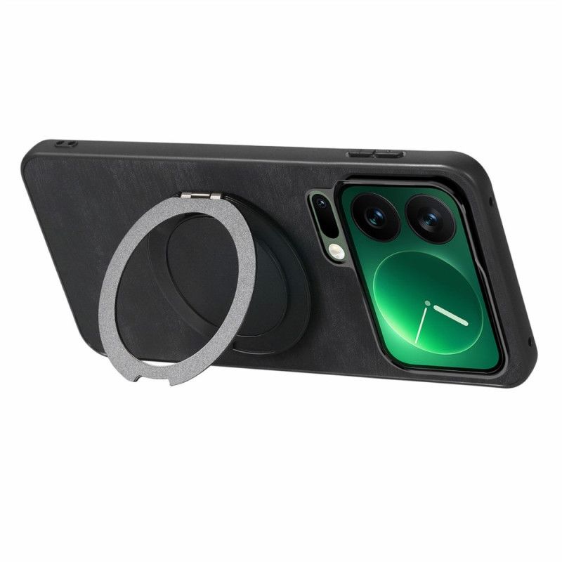 Kryt Xiaomi 17 Pro Otočný Stojan A Retro Kůže Textura