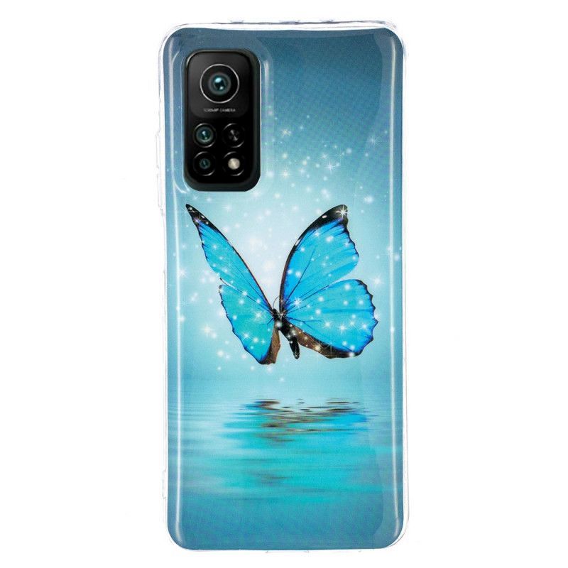 Kryt Xiaomi Mi 10t / 10t Pro Fluorescenční Modrý Motýl
