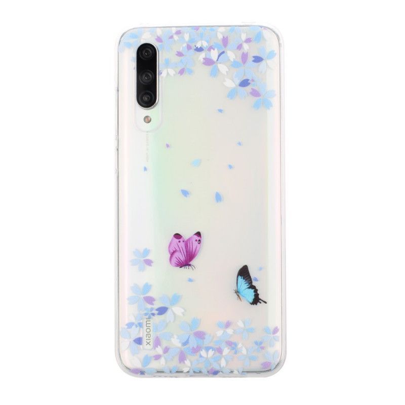 Kryt Xiaomi Mi 9 Lite Průhlední Motýli A Květiny
