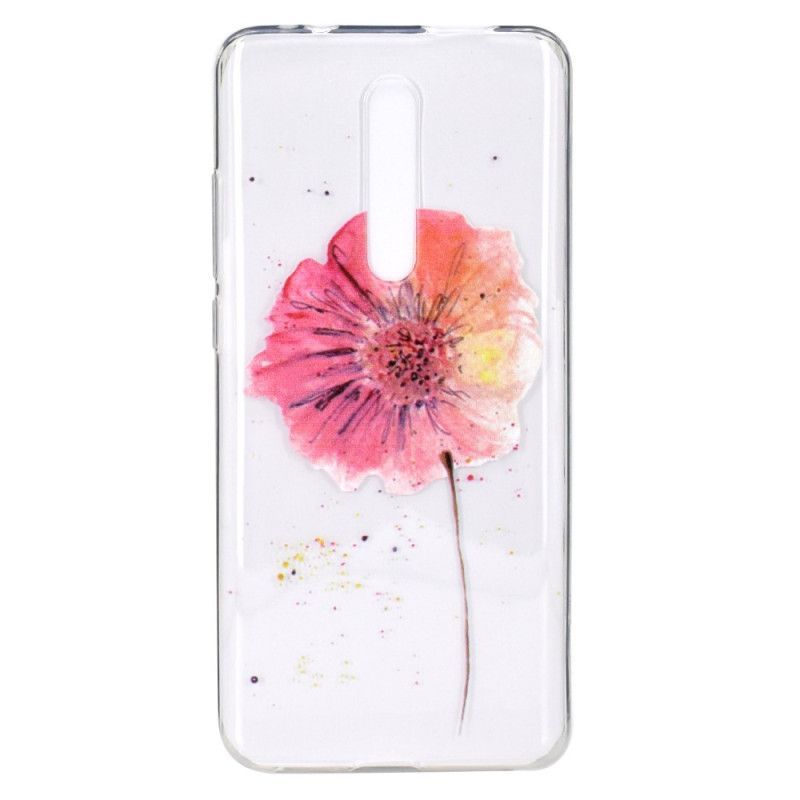 Kryt Xiaomi Mi 9t / Mi 9t Pro Akvarelový Mák Průhledný