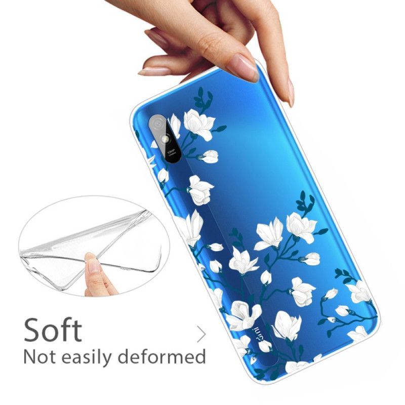 Kryt Xiaomi Redmi 9a Bílé Květy