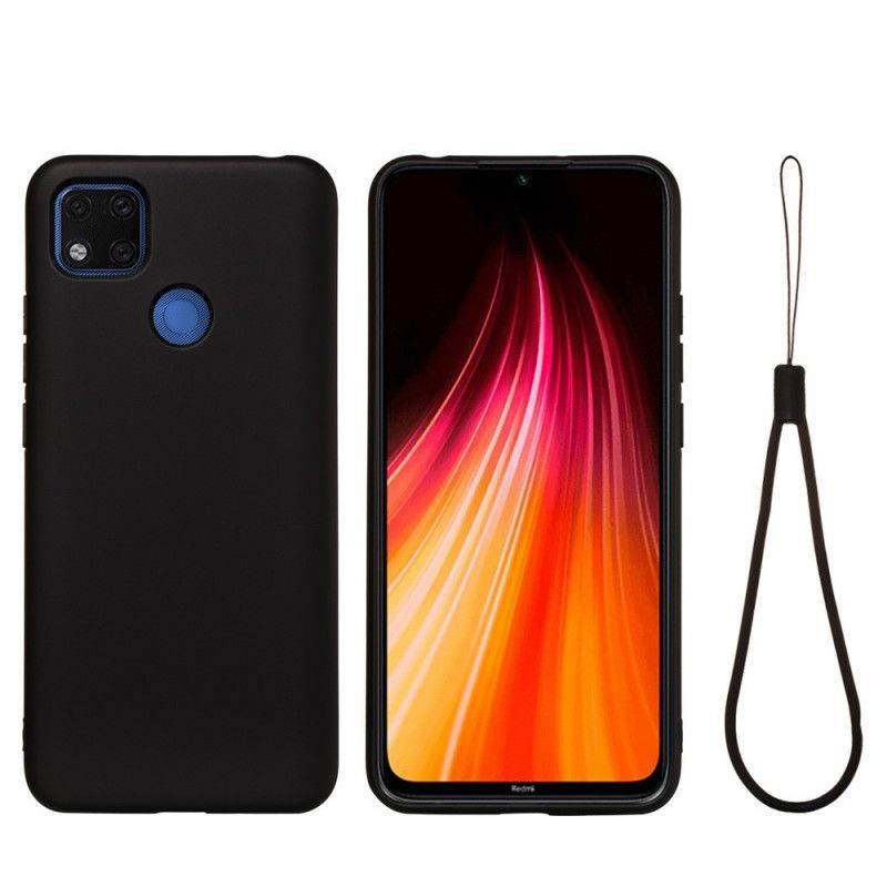 Kryt Xiaomi Redmi 9c Tekutý Silikon Se Šňůrkou