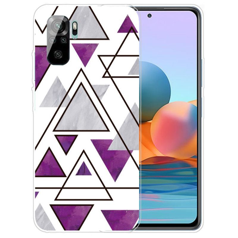 Kryt Xiaomi Redmi Note 10 / Note 10s Mramorové Trojúhelníky