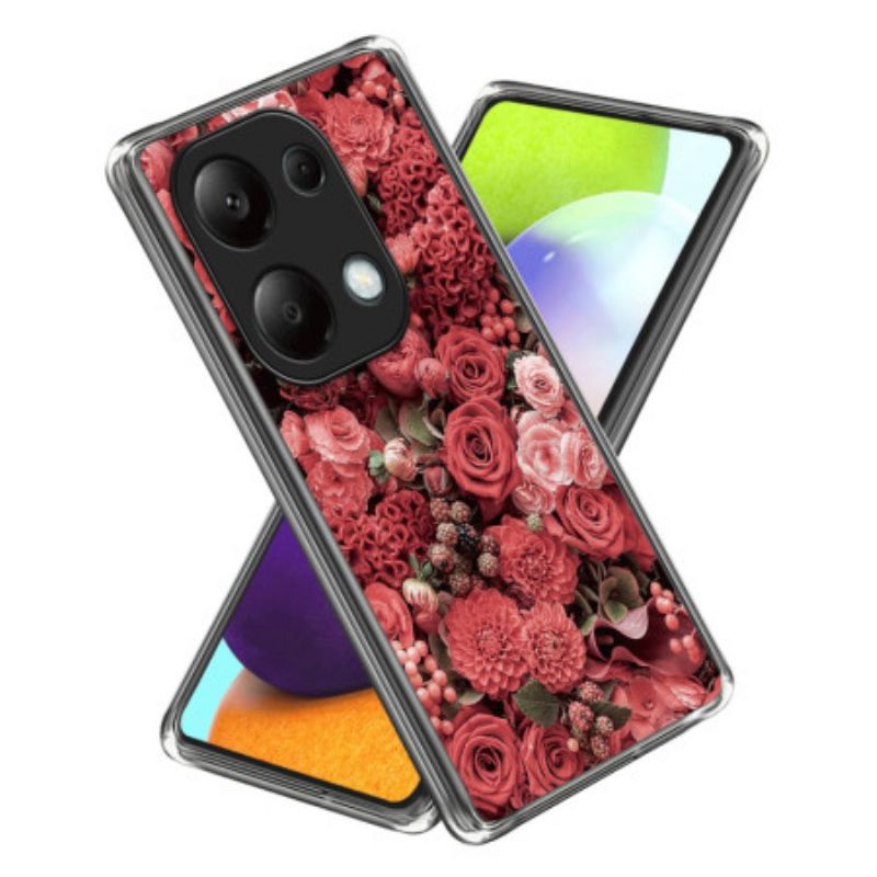 Kryt Xiaomi Redmi Note 13 Pro 4g Kryty Na Mobil Červené A Růžové Květy