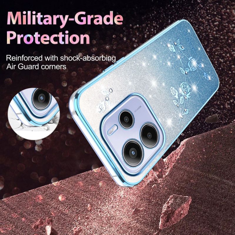 Kryt Xiaomi Redmi Note 14 4g Gradientní Květiny Třpytky