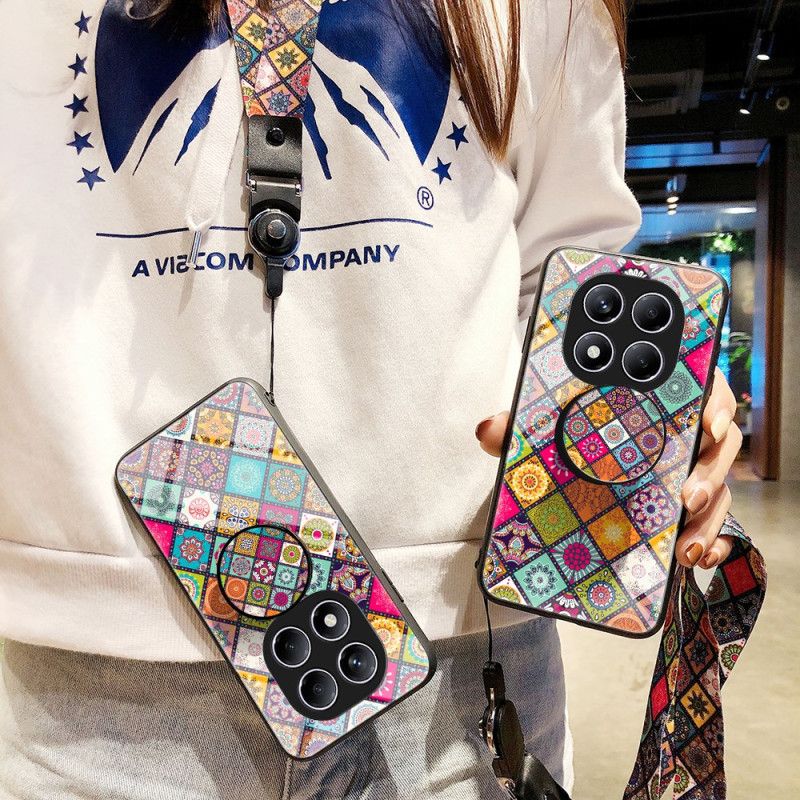 Kryt Xiaomi Redmi Note 14 Pro 4g Stojan A Popruh S Patchworkovým Vzorem