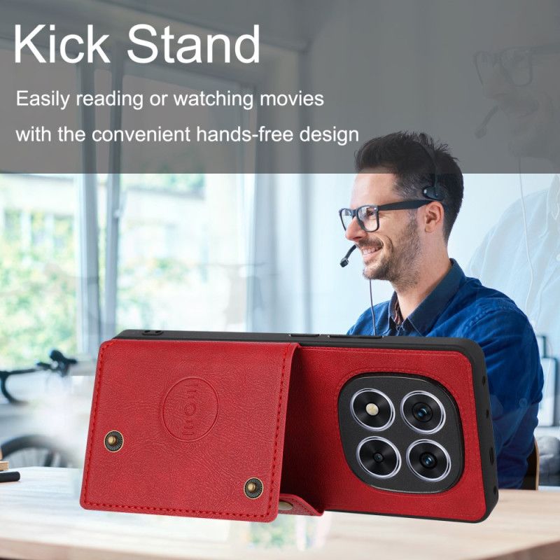 Kryt Xiaomi Redmi Note 14 Pro Plus 5g Kožený Držák Na Karty A Stojánek