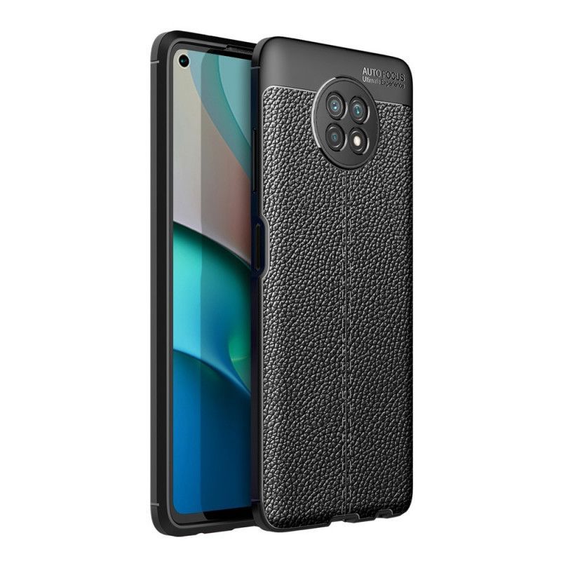 Kryt Xiaomi Redmi Note 9 5g / Note 9t 5g Litchi S Dvojitým Koženým Efektem