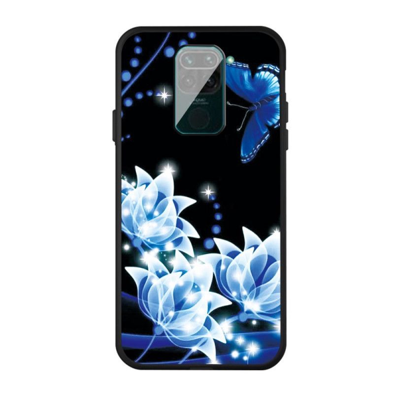 Kryt Xiaomi Redmi Note 9 Modrý Motýl A Květiny