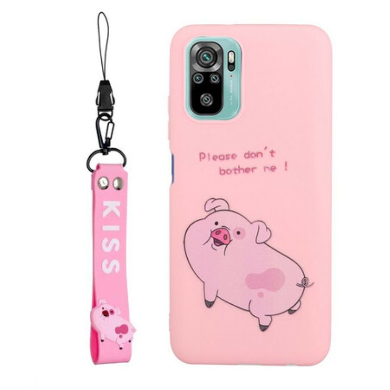 Kryty Na Mobil Na Xiaomi Redmi Note 10 / 10S Prase S Lanyard Kiss