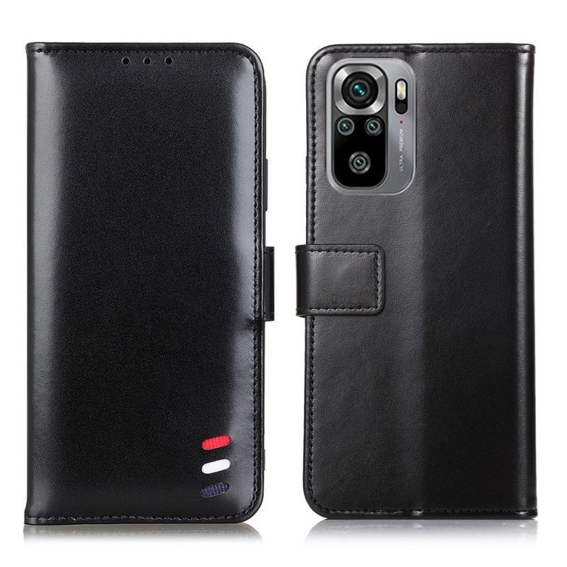 Peněženková Pouzdra Na Xiaomi Redmi Note 10 / Note 10s Efekt Tříbarevné Kůže