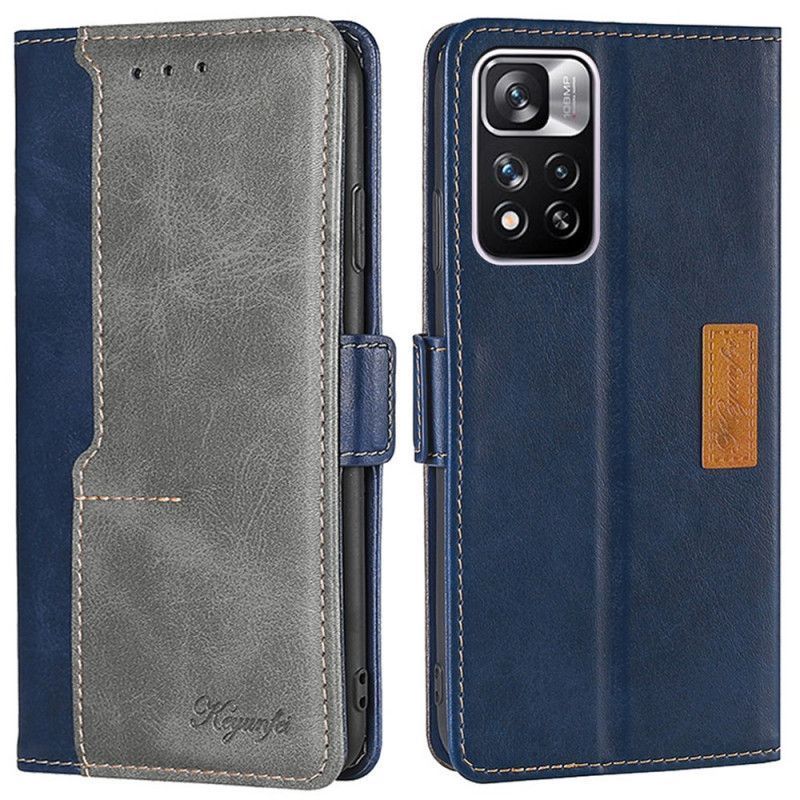 Peněženková Pouzdra Na Xiaomi Redmi Note 11 Pro / Note 11 Pro Plus Dvoubarevný Kožený Styl