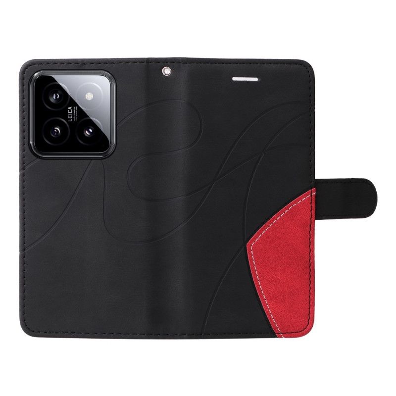 Peněženková Pouzdra Xiaomi 14 Kryty Na Mobil Dvoutónové Čáry