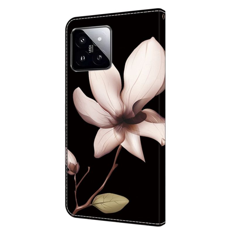 Peněženková Pouzdra Xiaomi 14 Kryty Na Mobil Růžový Květ