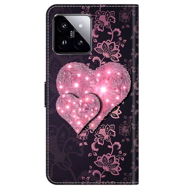 Peněženková Pouzdra Xiaomi 14 Pro Krajkové Srdce