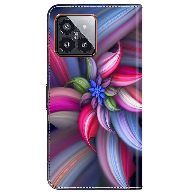 Peněženková Pouzdra Xiaomi 14 Pro Kryty Na Mobil Barevné Květiny