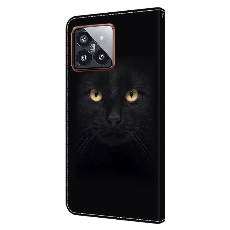 Peněženková Pouzdra Xiaomi 14 Pro Kryty Na Mobil Černá Kočka