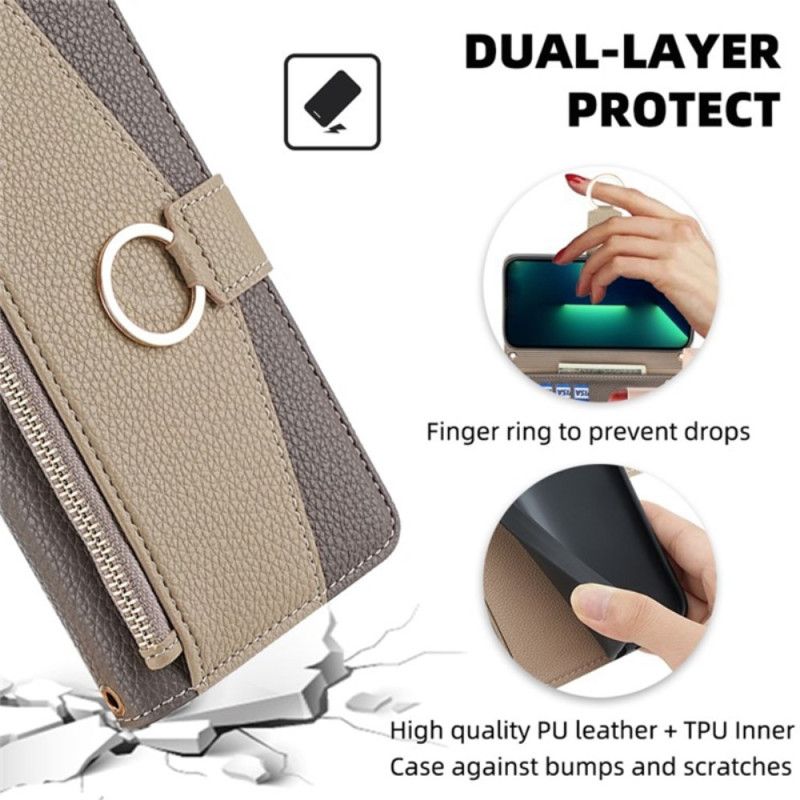 Peněženková Pouzdra Xiaomi 14 Pro Make-up Zrcátko A Ramenní Řetízek