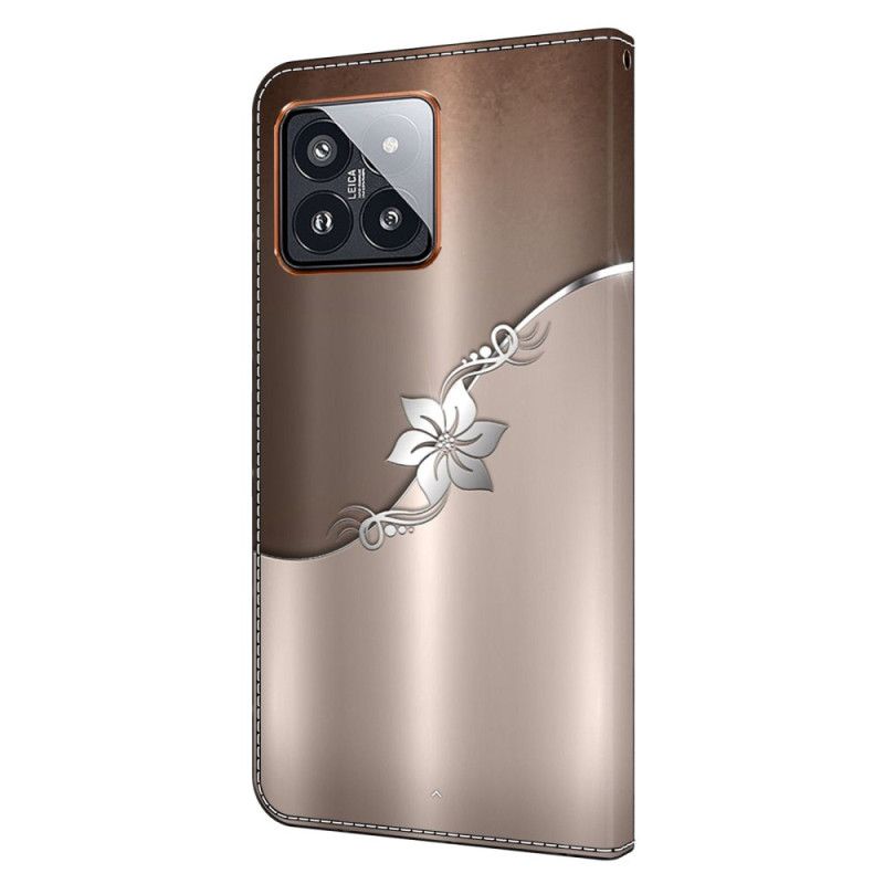 Peněženková Pouzdra Xiaomi 14 Pro Stříbrný Květ
