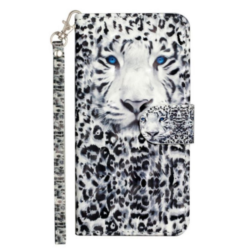 Peněženková Pouzdra Xiaomi 14t Kryty Na Mobil Leopardí Popruh